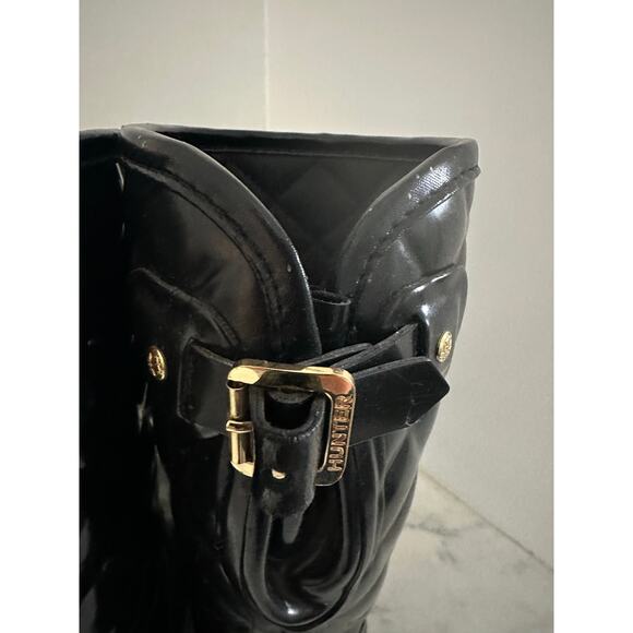 HUNTER REFINED GLOSS QUILTED WATERPROOF BOOTS/DARK SLATE - Picture 7 of 10